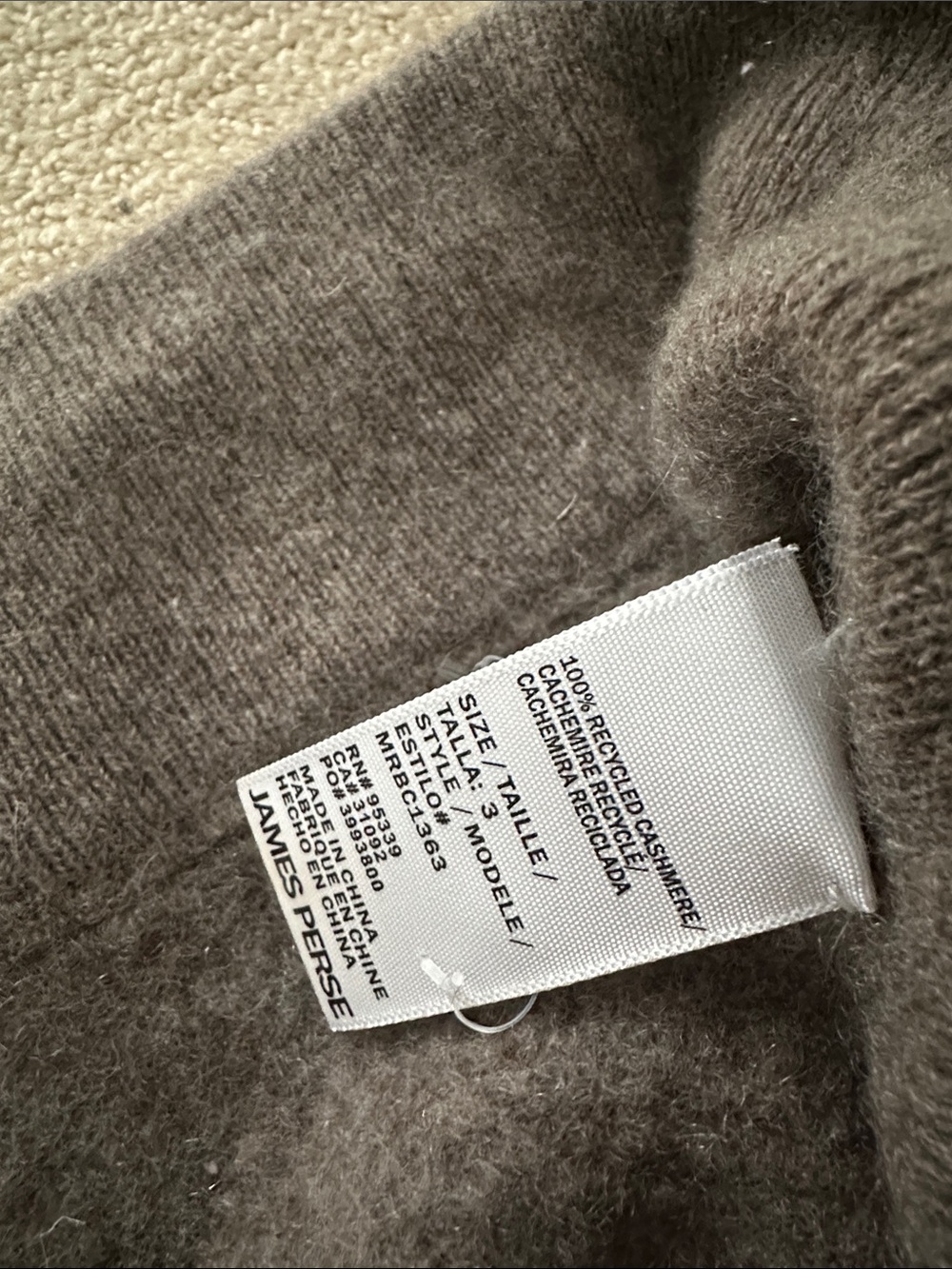 James Perse Cozy Cashmere Drawstring Lounge Pants in Taupe - Picture 3 of 3